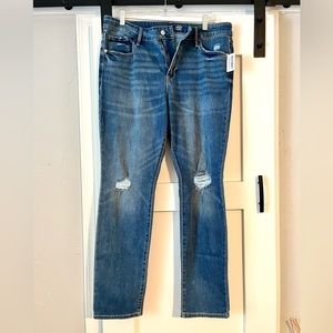 High-Waisted Distressed Power Slim Straight Jeans For Women